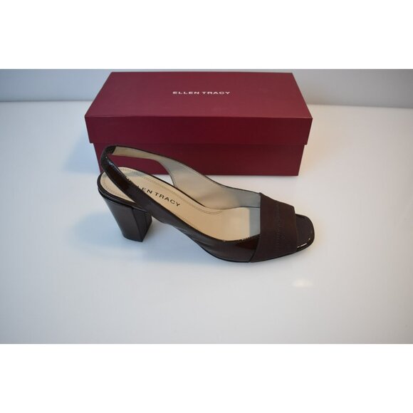 Ellen Tracy Chocolate Platform Heels Square Toe Size 9 New in Box ET-Jess - Picture 7 of 12